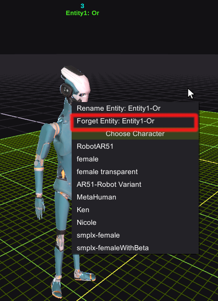 Edit Display Name and Forget Entity Context Menu