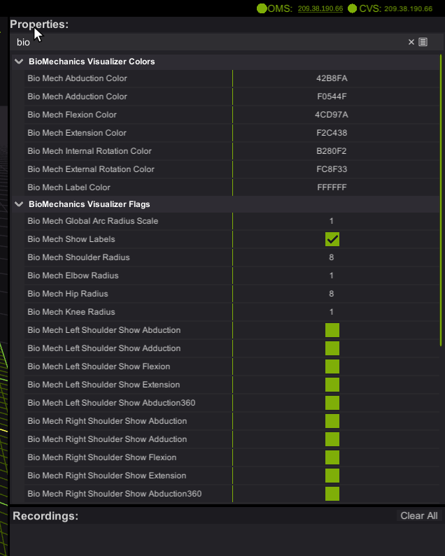 Biomech Panel � Colors and Flags
