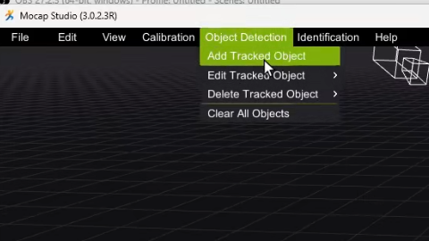 Add tracked object menu